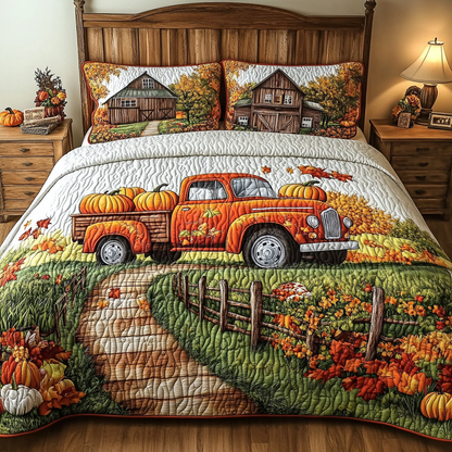 Cozy Truck 3-Piece Quilted Bedding Set NCU0DK9164