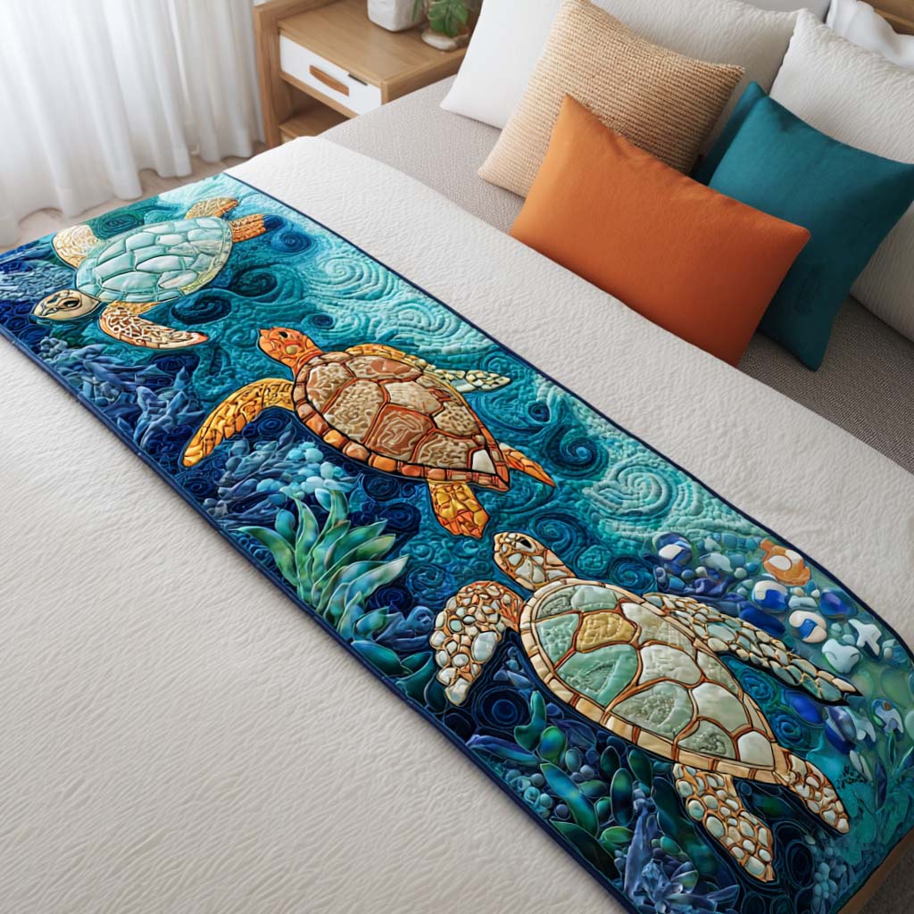 Turtle Quilted Bed Runner NCU0VT205