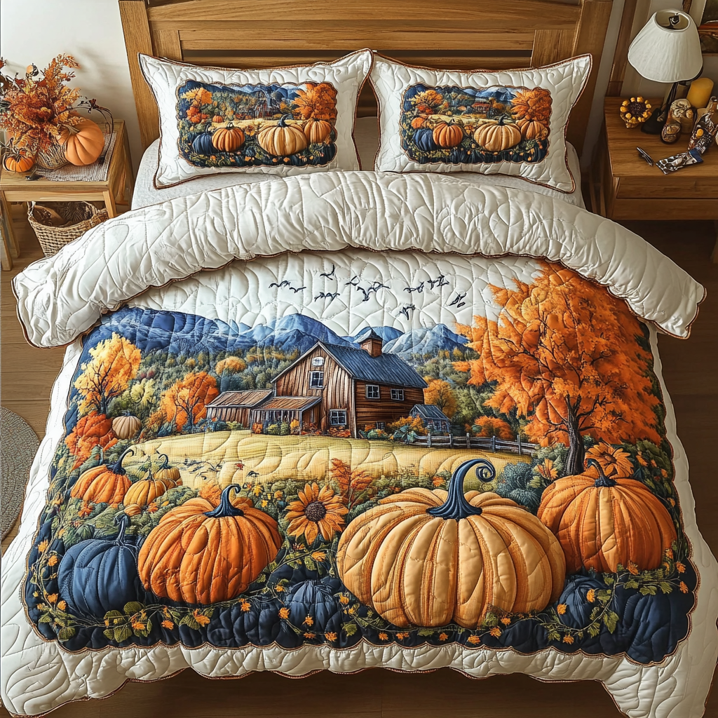 Cozy Valley 3-Piece Quilted Bedding Set NCU0DK9148