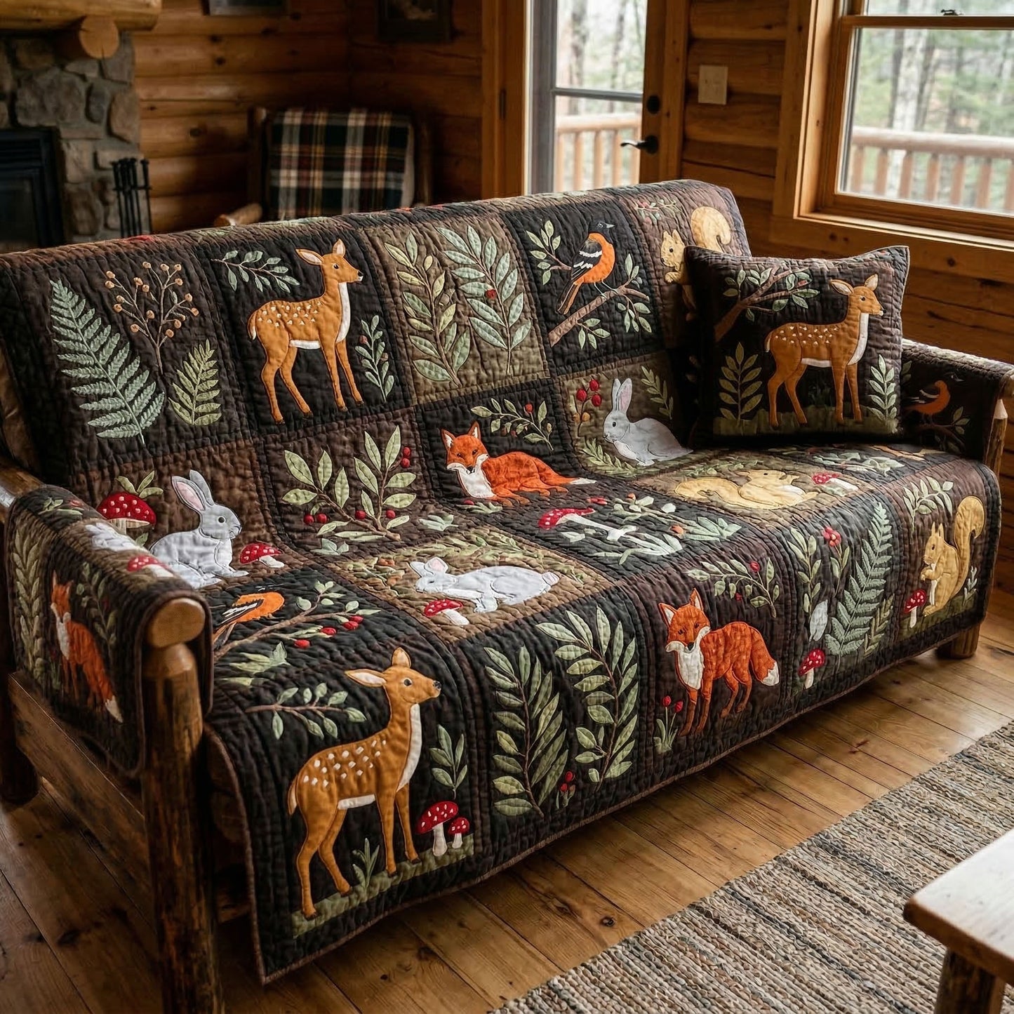 Cozy Wildlife Quilted Sofa Cover NCU0NT12558