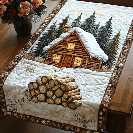 Cozy Winter Cabin Quilted Table Runner NCU0NT4686