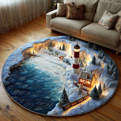 Holiday Train Quilted Round Mat NCU0VT334