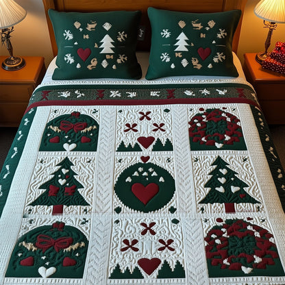 Cozy Winter Whiskers 3-Piece Quilted Bedding Set NCU0PT2137