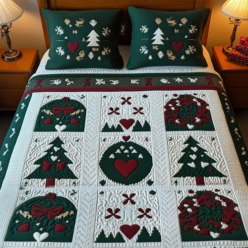 Cozy Winter Whiskers 3-Piece Quilted Bedding Set NCU0PT2137