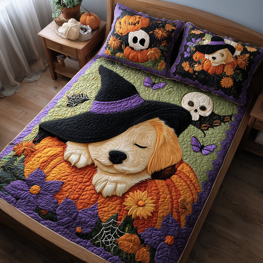 Cozy Witch Retriever Quilted Bedding Set NCU0TH3268