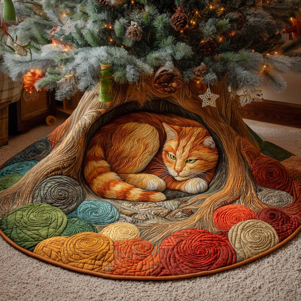 Cozy Yarn Hideaway Quilted Tree Skirt NCU0XD1434