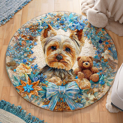 Cozy Yorkie Quilted Round Mat NCU0TD866