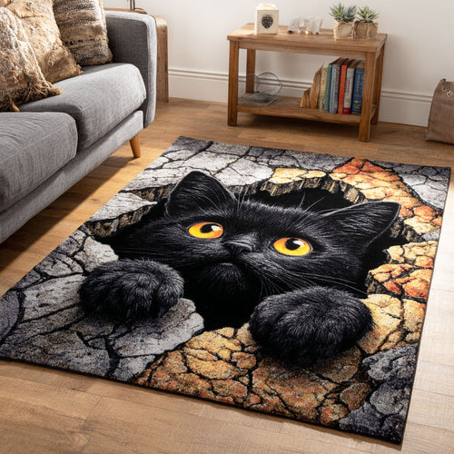 Crack Ground Cat Area Rug NCU0TD2363