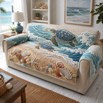 Crashing Wave Journey Quilted Sofa Cover NCU0VL3941