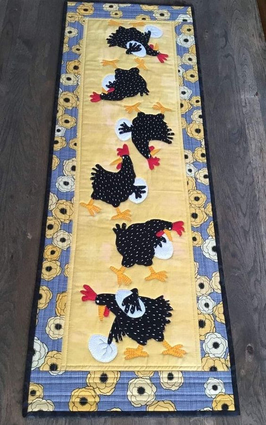 Crazy Cluckers Quilted Table Runner NCU0DT003