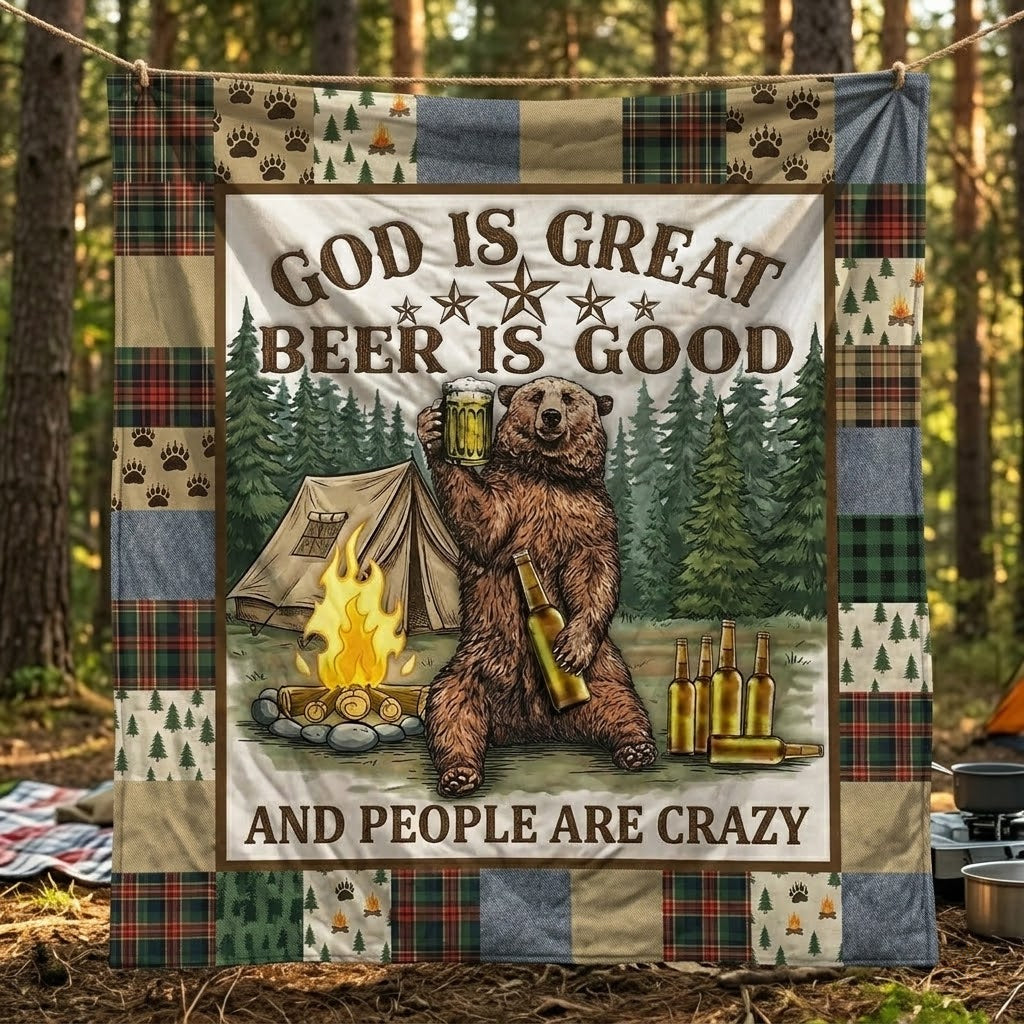 Crazy Campers Quilted Blanket NCU0VL3575