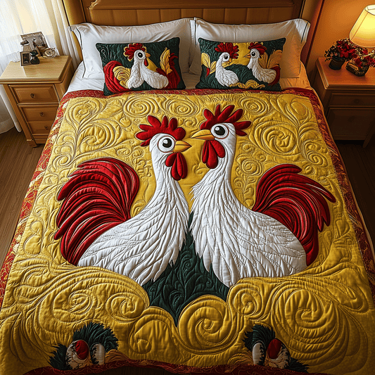 Crazy Coop 3-Piece Quilted Bedding Set NCU0TH2235