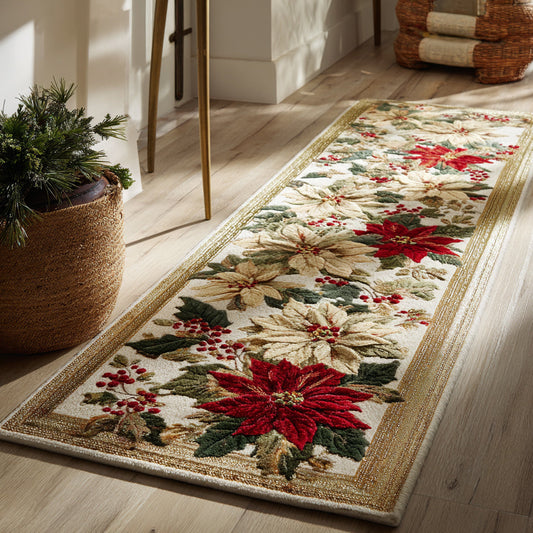 Cream Poinsettia Runner Carpet NCU0HH971