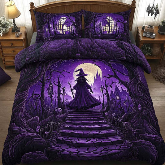 Creepy Moon 3-Piece Quilted Bedding Set NCU0NT9495