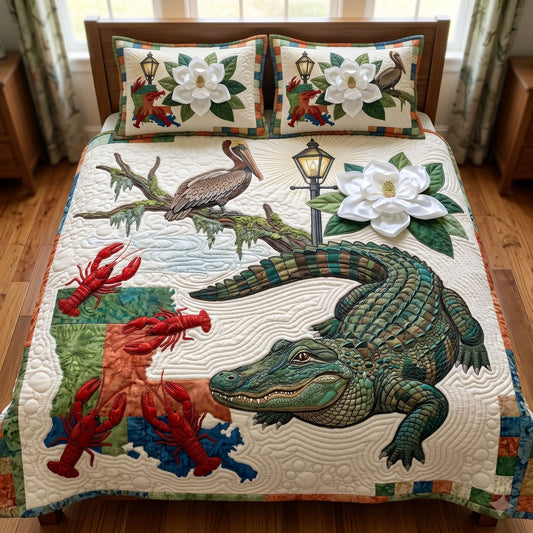 Creole 3-Piece Quilted Bedding Set NCU0NT12767