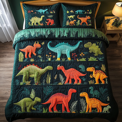 Cretaceous Cozy 3-Piece Quilted Bedding Set NCU0VH3622