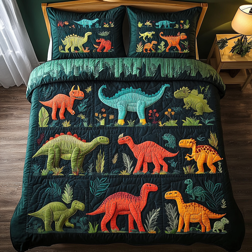 Cretaceous Cozy 3-Piece Quilted Bedding Set NCU0VH3622