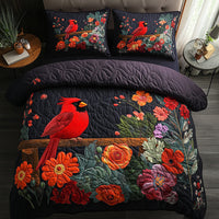 Crimson Cardinal 3-Piece Quilted Bedding Set NCU0DV6664