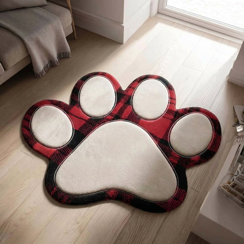 Crimson Highland Paw Custom Shape Area Rug NCU0HH1959