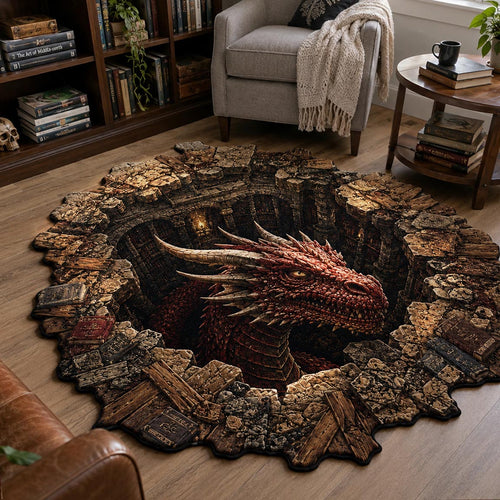 Crimson Watcher Custom Shape Area Rug NCU0DV10027