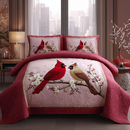 Crimson Beauty 3-Piece Quilted Bedding Set NCU0DV8912