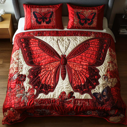 Crimson Beauty 3-Piece Quilted Bedding Set NCU0NT2278
