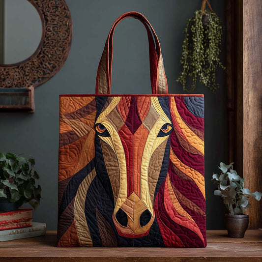 Crimson Blaze Stallion Quilted Tote Bag NCU0XD344