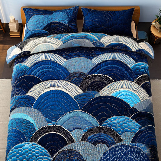 Crimson Bloom 3-Piece Quilted Bedding Set NCU0NT7116