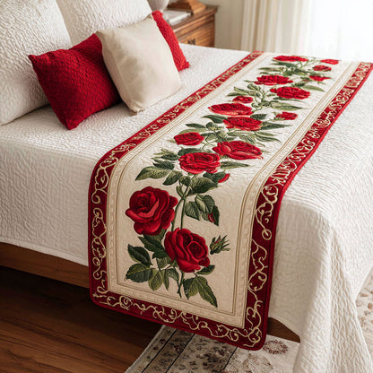 Crimson Bloom Quilted Bed Runner NCU0DK11850