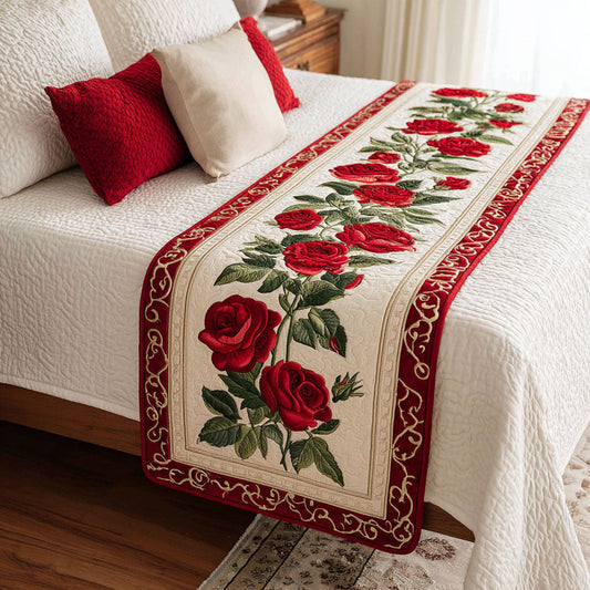 Crimson Bloom Quilted Bed Runner NCU0DK11850