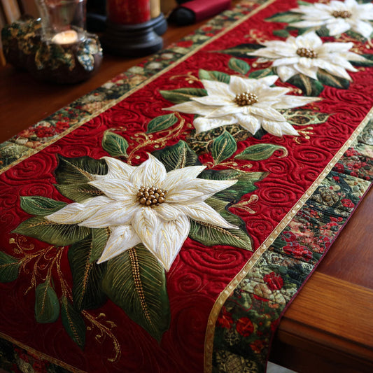 Crimson Blossom Quilted Table Runner NCU0TV225
