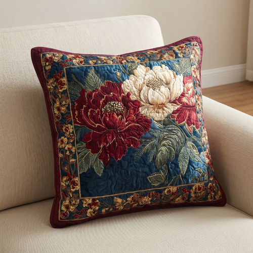 Crimson Bouquet Quilted Pillow Case NCU0XD2432