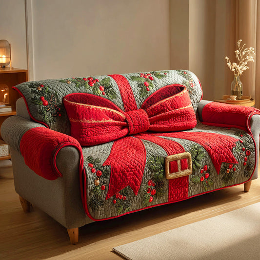 Crimson Bow Magic Quilted Sofa Cover NCU0TD1049