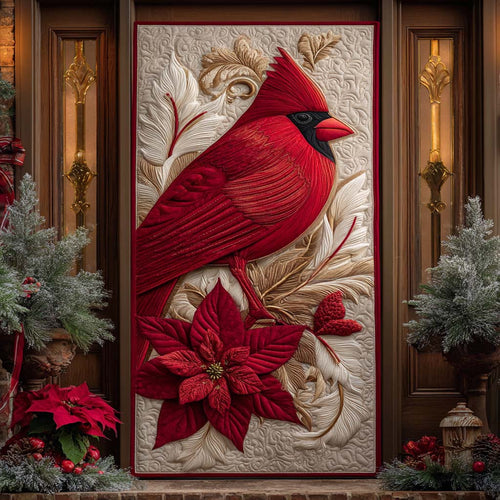 Crimson Cardinal Joy Quilted Door Cover NCU0XD1622