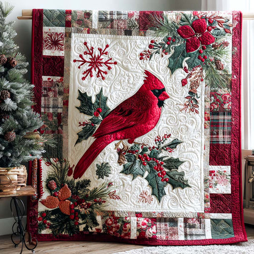 Crimson Cardinal Quilted Blanket NCU0NT9848