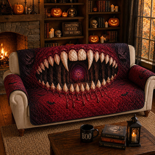 Crimson Cathedral Quilted Sofa Cover NCU0TD2904