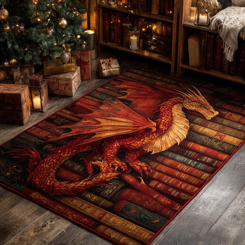 Crimson Cavern Dragon Area Rug NCU0XD2161