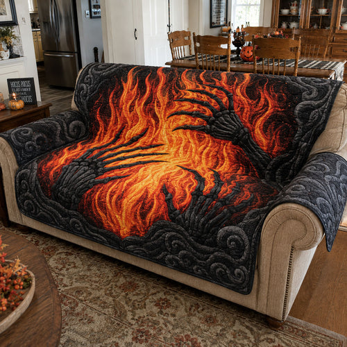 Crimson Cavern Quilted Sofa Cover NCU0PT11996