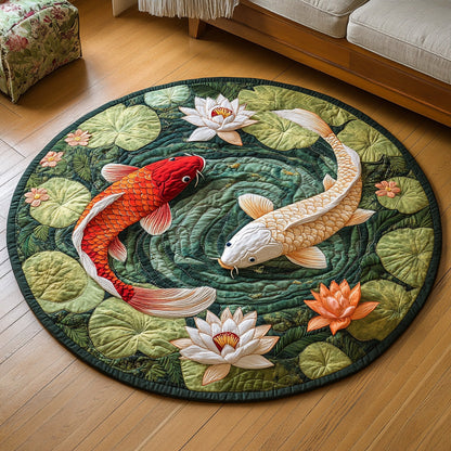 Crimson Current Quilted Round Mat NCU0DV6859