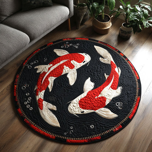 Crimson Dance Quilted Round Mat NCU0TV275