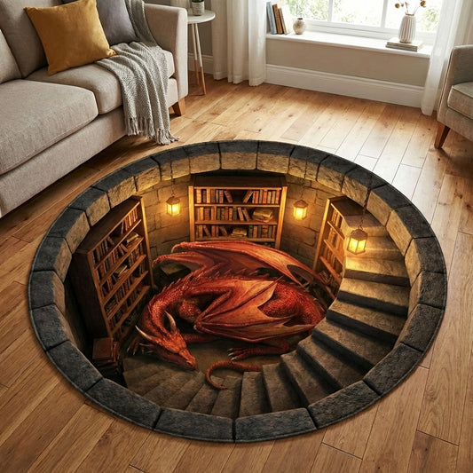 Crimson Dragon Round Carpet NCU0TV1809