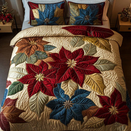 Crimson Dreams 3-Piece Quilted Bedding Set NCU0NT1987