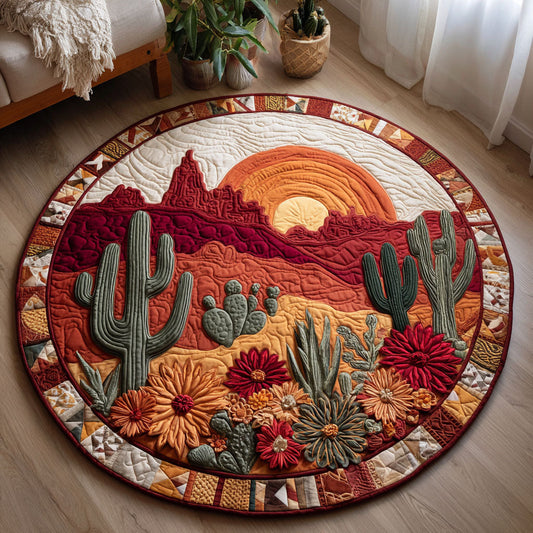 Crimson Dusk Quilted Round Mat NCU0TV002