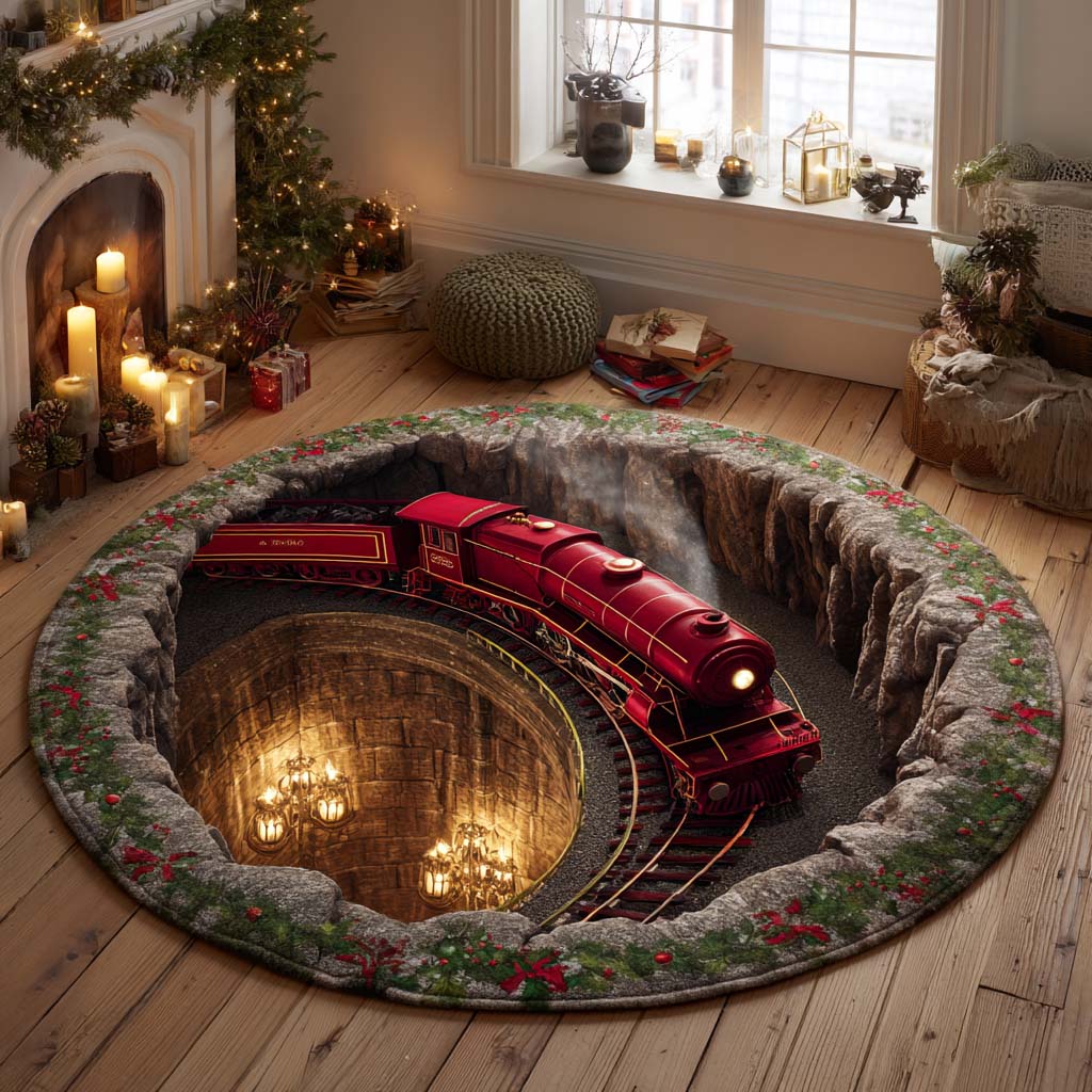 Christmas Train Round Carpet NCU0VT304
