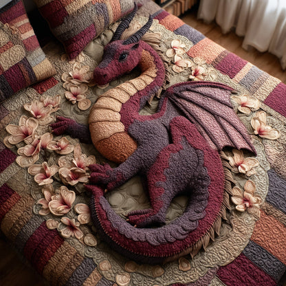 Crimson Fang Guardian 3-Piece Quilted Bedding Set NCU0DV8695