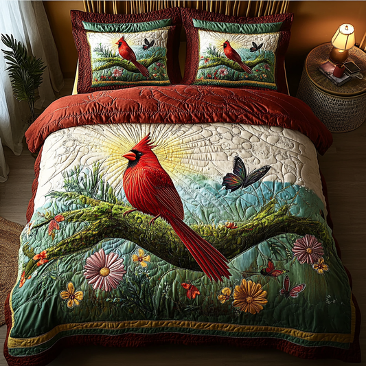 Crimson Flight 3-Piece Quilted Bedding Set NCU0DK5468
