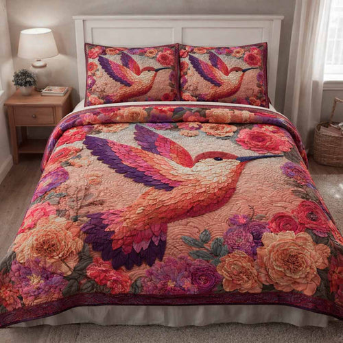 Crimson Flight 3-Piece Quilted Bedding Set NCU0XD2560