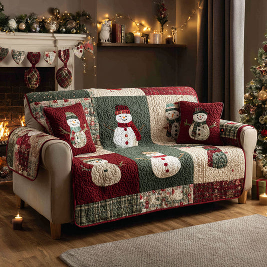 Crimson Frost Quilted Sofa Cover NCU0TV835