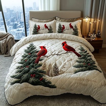 Crimson Garden 3-Piece Quilted Bedding Set NCU0DV8915
