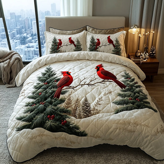 Crimson Garden 3-Piece Quilted Bedding Set NCU0DV8915
